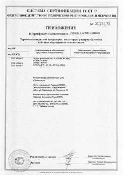 2019.11.16 Чусовой - Приложение к сертификату Изделия крепежные из металла, торговая марка Tech-KREP. Серийный выпуск